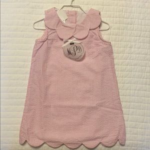 😍🥰Pink Seersucker Scalloped Dress😍🥰